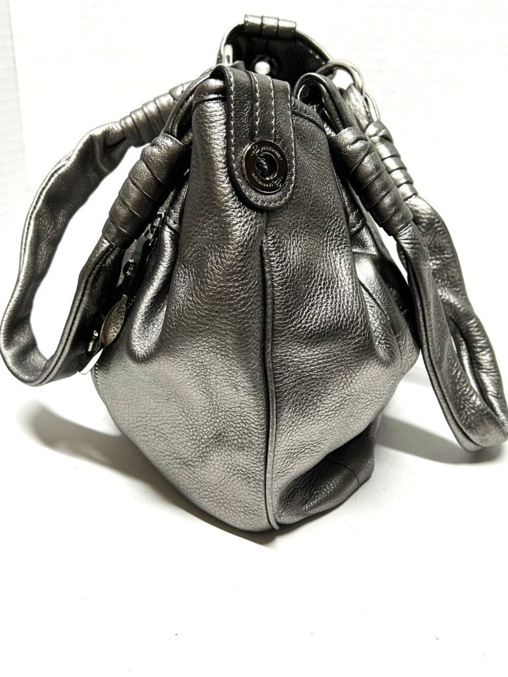 B.Makowsky silver pebble leather shoulder bag - Picture 3 of 16